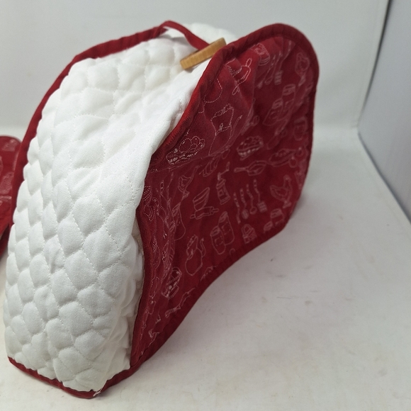 Teapot Blender Cozy Red White Chicken Country Kitchen Tool Dust Covers Quilted - Picture 4 of 12